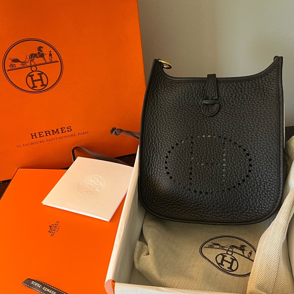 Hermès Evelyne 16 TPM Clemence crossbody bag Gold Hardware New w box! Authentic